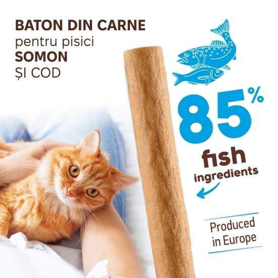 Recompense pentru pisici - stick cu somon & cod 5g