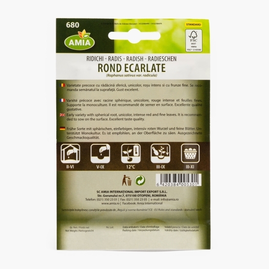 Semințe ridichi Rond Ecarlate 7g