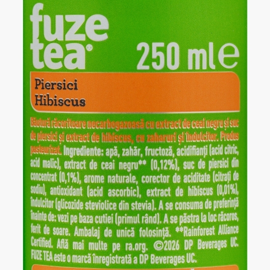 Ceai negru cu piersici și hibiscus, doză 250ml