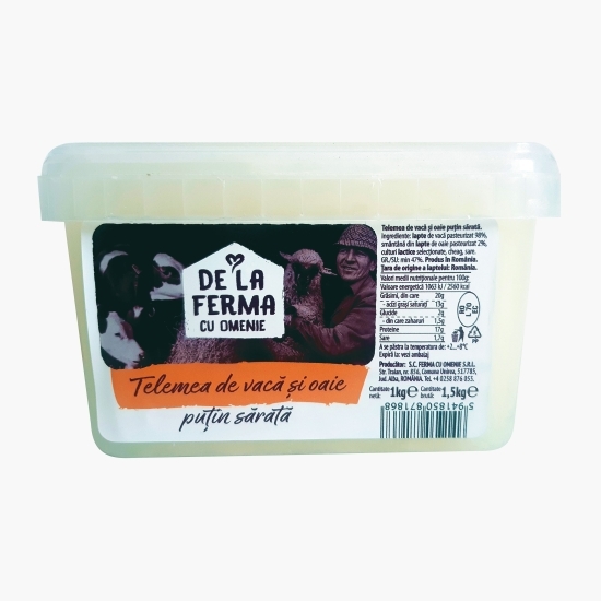 Telemea de vacă și oaie puțin sărată 1kg