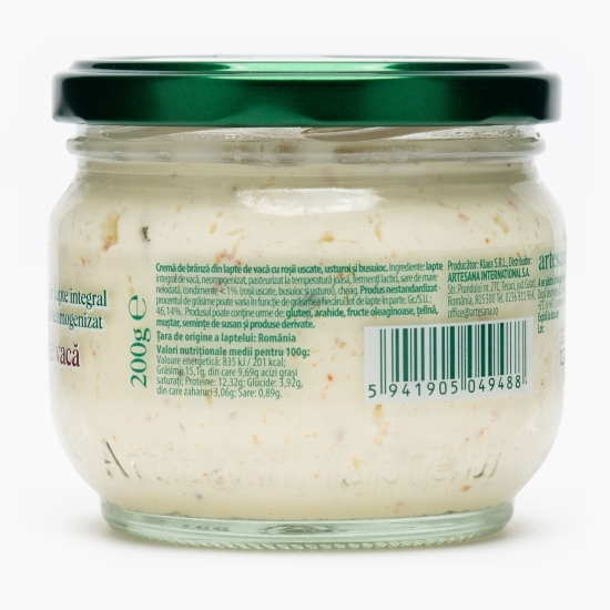 Cremă de brânză cu roșii uscate, usturoi și busuioc 200g