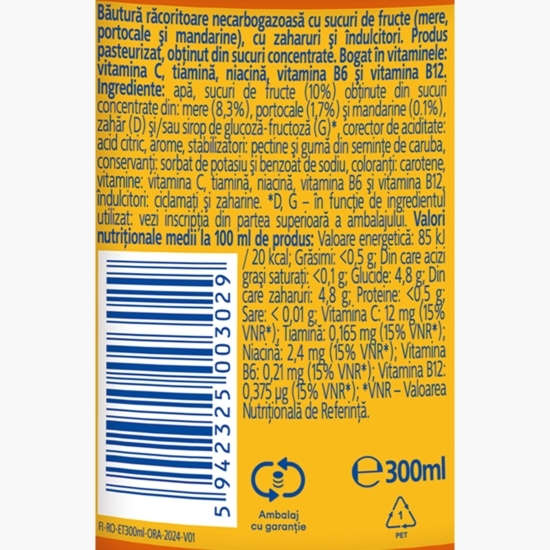 Băutură necarbogazoasă mere, portocale și mandarine 0.3l