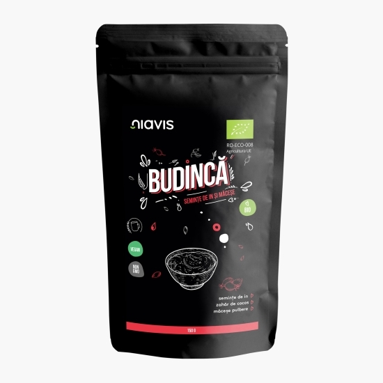 Budincă instant cu semințe de in și măceșe ecologică 150g