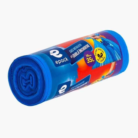 Saci menajeri cu dublă închidere albastru 35l 36buc