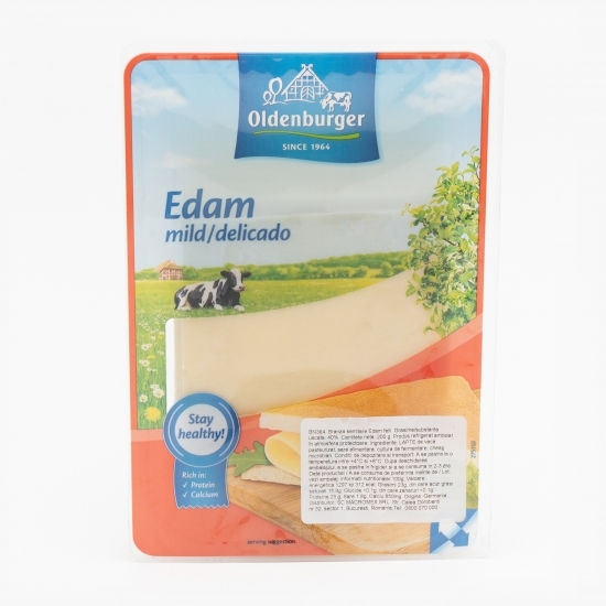 Brânză Edam felii, 40% grăsime 200g