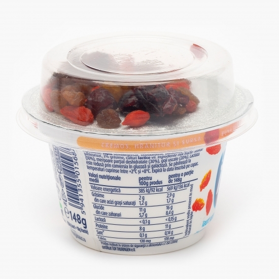 Iaurt natural cu stafide, merișoare și goji 148g