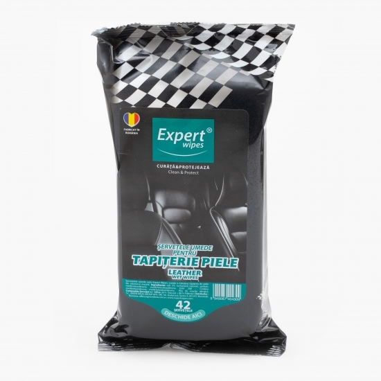 Șervețele umede auto pentru tapițerie piele 42 buc