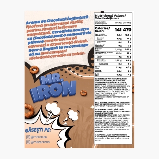 Cereale din ovăz cu ciocolată, fără zahăr și gluten 250g