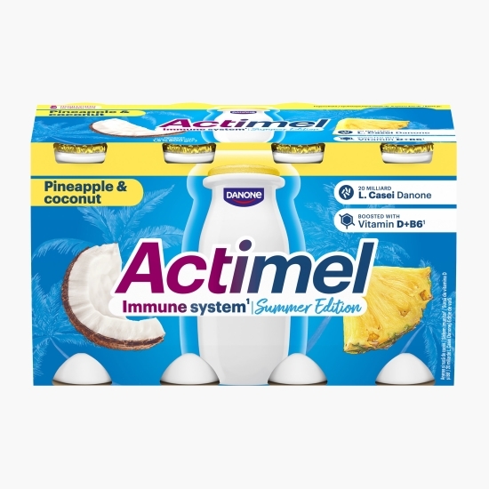 Iaurt de băut cu ananas și nucă de cocos, 8x100g