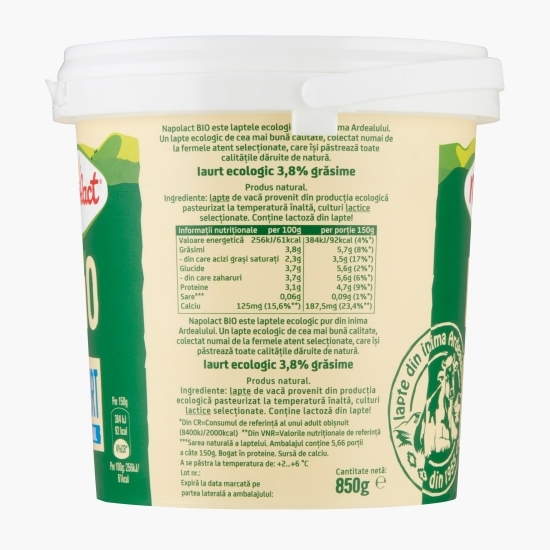 Iaurt natural eco 3.8% grăsime 850g