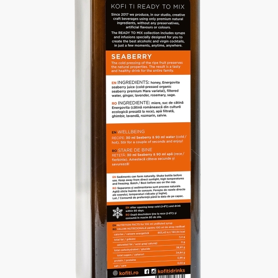 Sirop cu cătină eco, miere, ghimbir, lavandă, rozmarin și salvie Seaberry 950ml