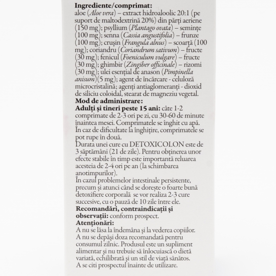 Detoxicolon 60 comprimate