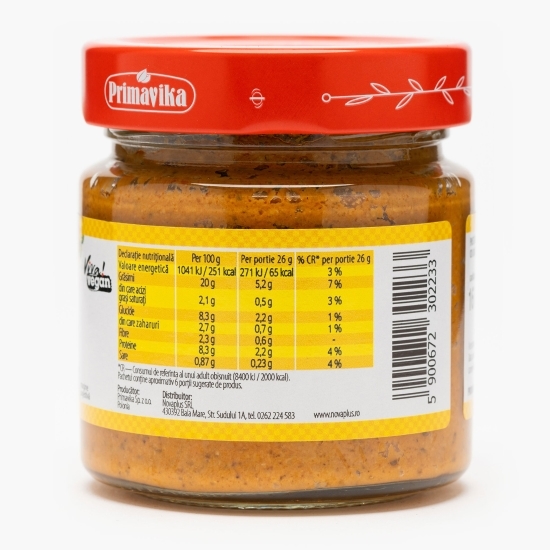 Pastă tartinabilă din semințe de floarea-soarelui cu roșii și busuioc 160g