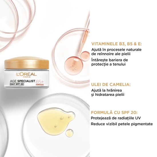 Cremă de zi antirid hrănitoare SPF20, 65+ Age Specialist, 50ml