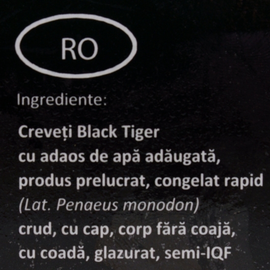Creveți întregi Black Tiger 16/20, 1kg