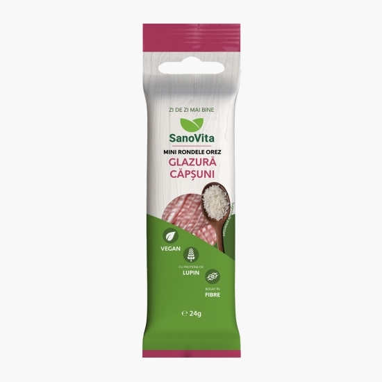 Mini-rondele din orez cu glazură de căpșuni 24g