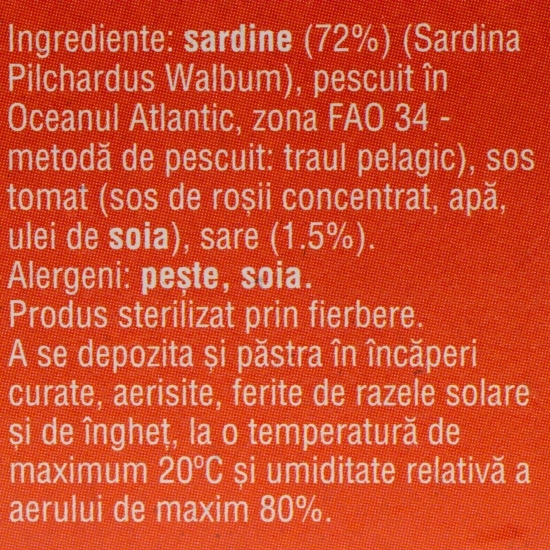 Sardine în sos tomat 125g