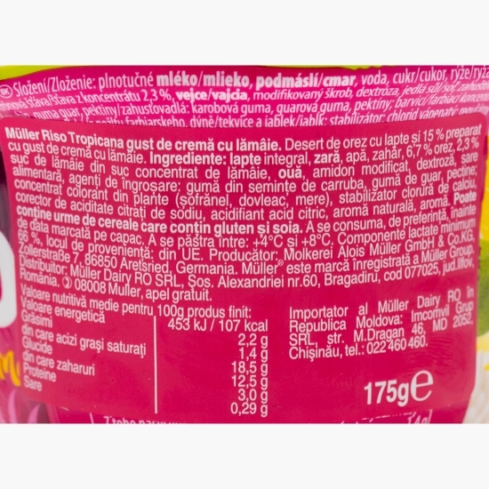 Orez cu lapte cu gust de lămâie 175g