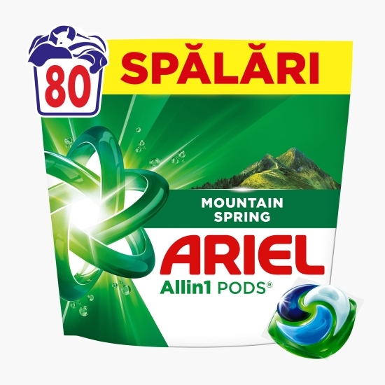 Detergent de rufe capsule All-in-One Pods Mountain Spring, 80 spălări, 80 buc