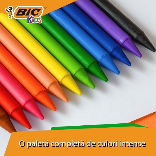 Creioane cerate plastifiate Kids Plastidecor 12 buc