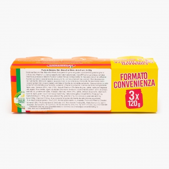 Desert cu banane, mere, biscuit și miere +6 luni, 3x 120g