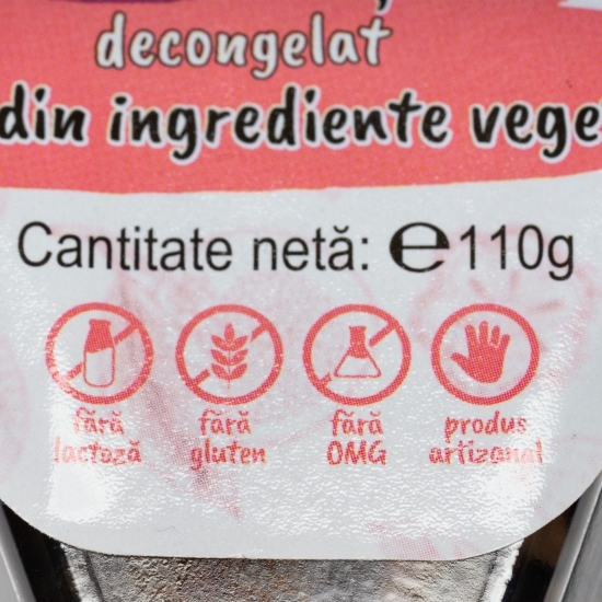 Tort raw vegan Delight cu cremă de caju și vanilie, glazură de cacao și zmeură 110g