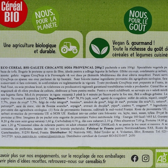 Specialitate eco vegetală pe bază de soia și tofu 200g