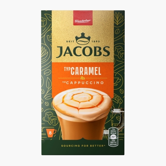 Cappuccino caramel  plicuri 8x17.8g, cafea instant 