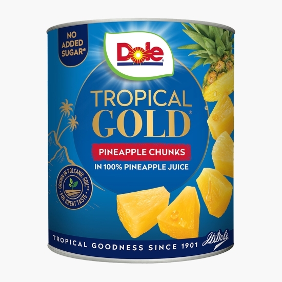 Ananas cuburi în suc propriu Tropical Gold 432g