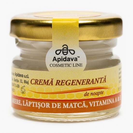 Cremă regenerantă de noapte cu miere, lăptișor de Matcă și vitamina A, 30ml