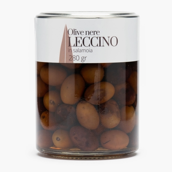  Măslinescu- Măsline negre Leccino cu sâmburi, în saramură, 280g