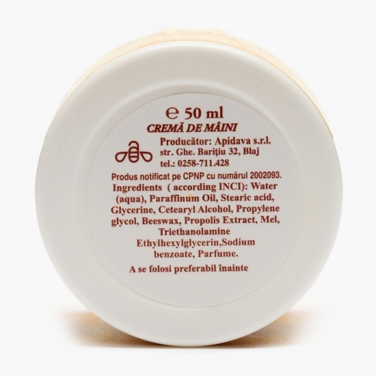 Cremă nutritivă de mâini cu miere, propolis și ceară de albine 50ml