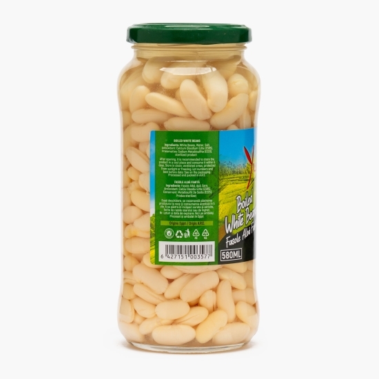 Fasole albă fiartă, 570g 