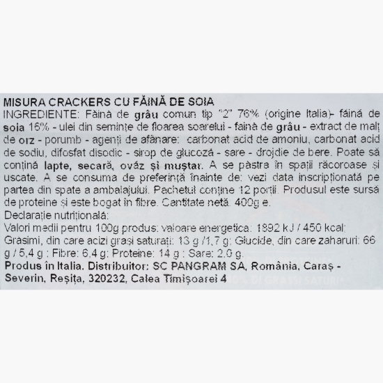 Crackers cu soia și proteine vegetale 400g