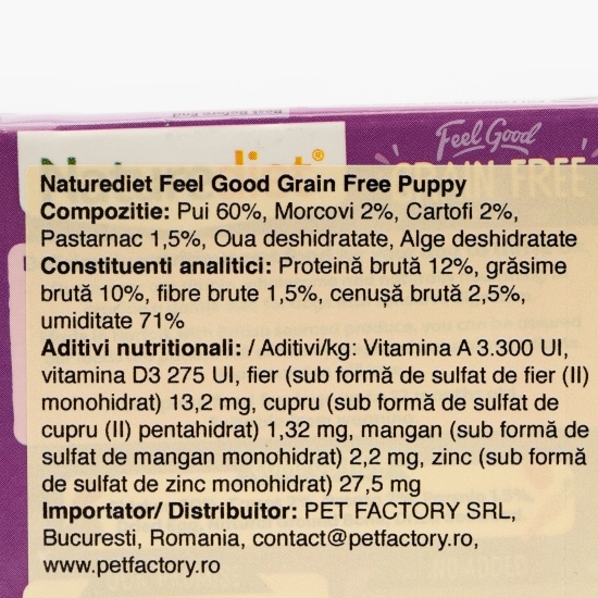 Hrană umedă pentru câini, pate fără cereale, 390g, Feel Good Puppy cu pui și legume rădăcinoase