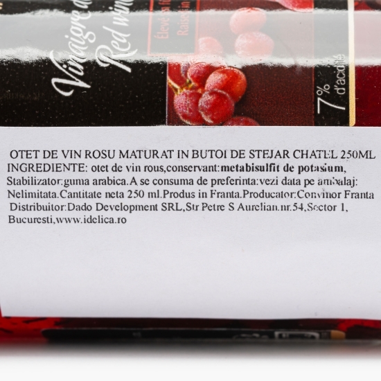 Oțet de vin roșu maturat în butoi de stejar 0.25l