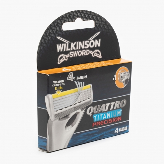 Rezervă aparat de ras cu 4 lame Quattro Titanium Precision 4 buc