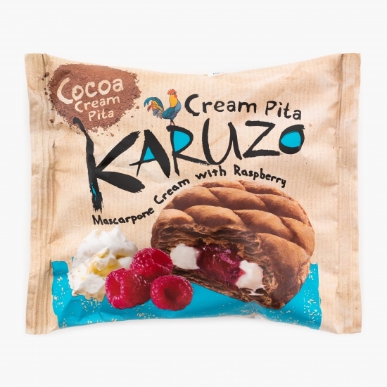 Plăcintă din foietaj cu umplutură de cacao, mascarpone și zmeură 62g
