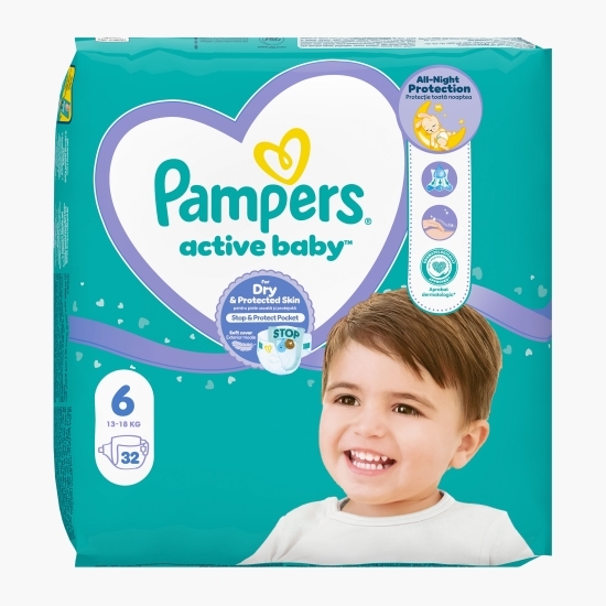 Scutece Active Baby, mărimea 6,13-18kg, 32 buc