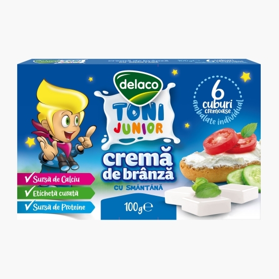 Cremă de brânză cuburi cu smântână Toni Junior 100g