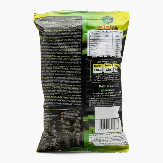 Chipsuri proteice 38% cu aromă de oregano și busuioc, 50g