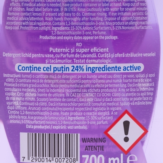 Detergent vase Spark cu parfum de lavandă 0.7l 
