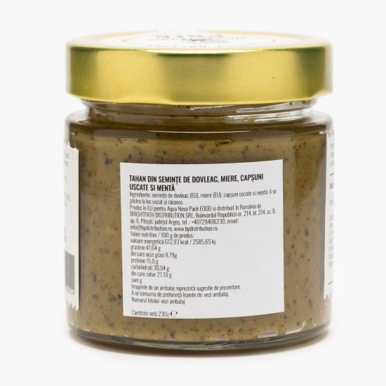 Tahan de semințe de dovleac, miere, căpșuni și mentă eco 230g