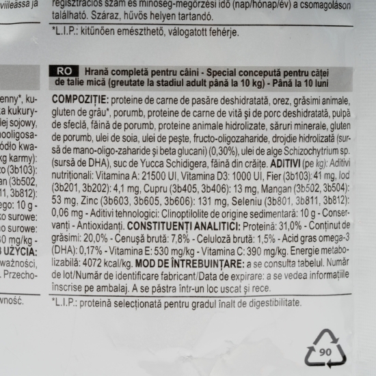Hrană uscată pentru câini, 800g, Mini Puppy 