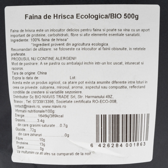 Făină de hrișcă ecologică 500g