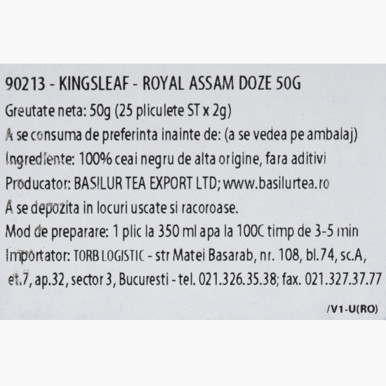 Ceai negru Royal Assam, 25 plicuri