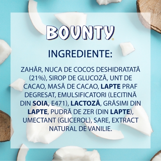 Baton cu cocos învelit în ciocolată cu lapte 2x28.5g