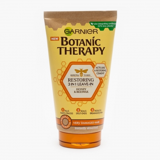 Cremă 3 în 1 fără clătire pentru părul foarte deteriorat Honey & Beeswax 150ml