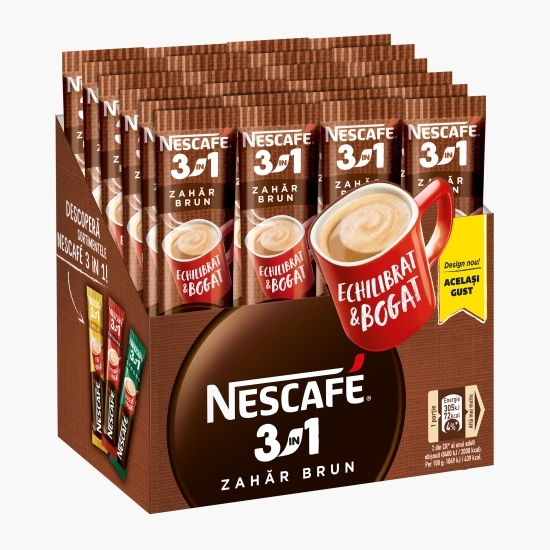 Mix de cafea instant 3în1 zahăr brun plicuri, 24x 16.5g