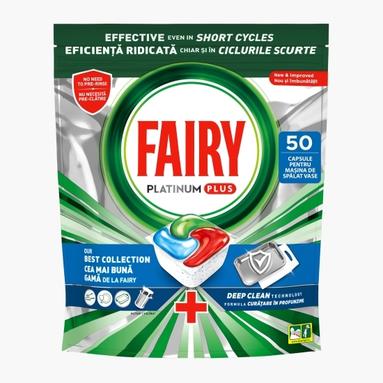 Detergent automat capsule pentru mașina de spălat vase Platinum Plus Deep Clean, 50 spălări